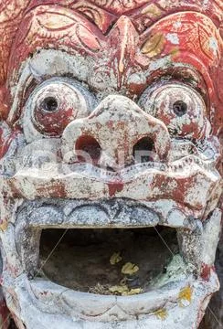 Religious Indonesian sculpture at the Taman Tirta Gangga water palace Stock Photos