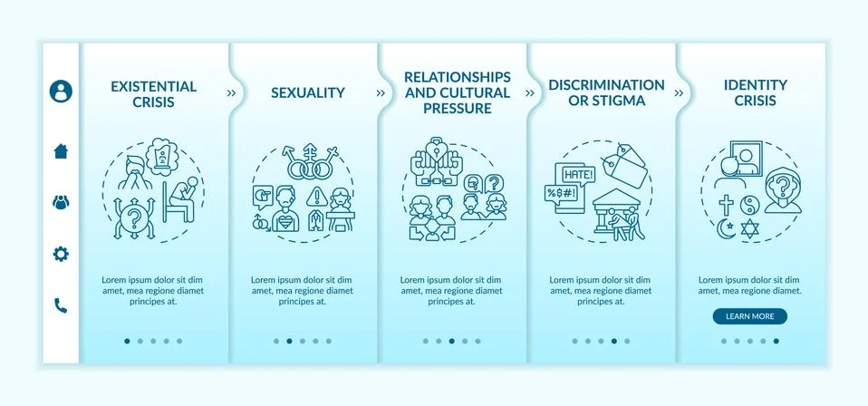 Religious issues onboarding vector template Ilustración de archivo