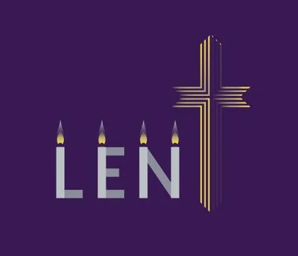 Religious Lent symbols flat vector background Illustrazione stock