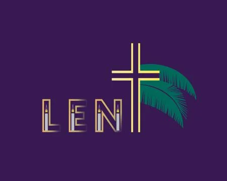 Religious Lent symbols flat vector background Stock Illustration