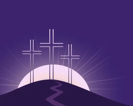 Religious Lent symbols flat vector background Illustrazione stock
