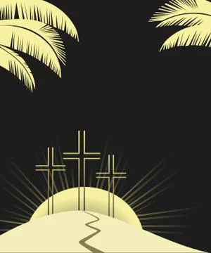 Religious Lent symbols flat vector background 스톡 일러스트