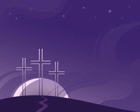 Religious Lent symbols flat vector background Stock Illustration