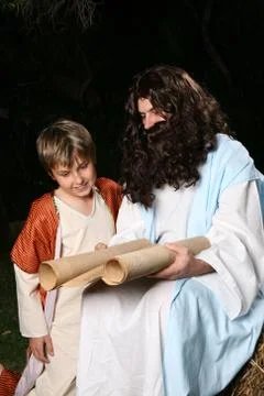 Religious man teaching the scriptures Stock Photos