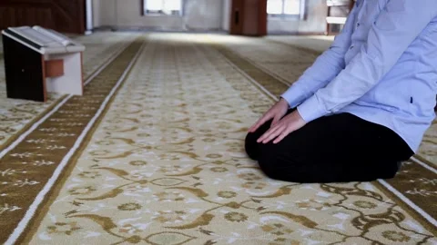 Religious Muslim Prayer in Mosque Stock Footage 346473927
