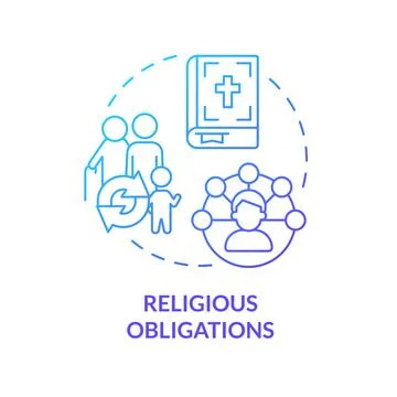 Religious obligations blue gradient concept icon Stock Illustration