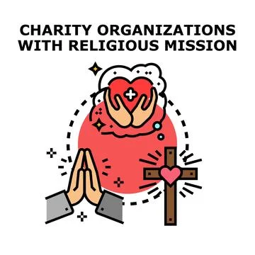 Religious organizations doing charitable mission work Stock Illustration