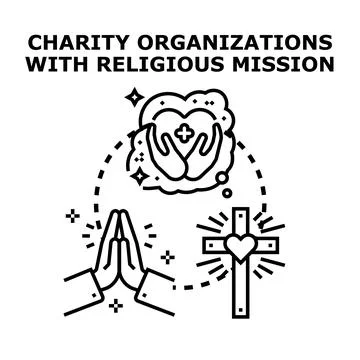 Religious organizations doing charitable mission work Stock Illustration