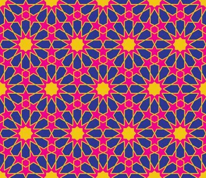 Religious Ornamental star seamless pattern. Vector illustration. Illustrazione stock