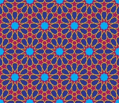 Religious Ornamental star seamless pattern. Vector illustration. Illustrazione stock