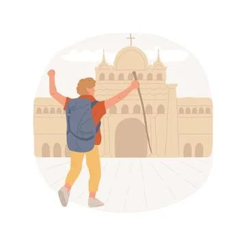Religious pilgrimage isolated cartoon vector illustration. Stock Illustration