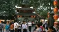 Religious Place Confucius Temple Entrance Gate People Walk Crowd Visit Nanjing HD Footage