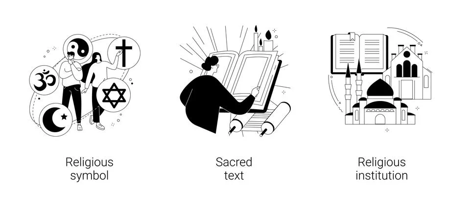 Religious practice abstract concept vector illustrations. Illustrazione stock