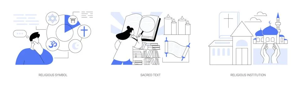 Religious practice abstract concept vector illustrations. Illustrazione stock