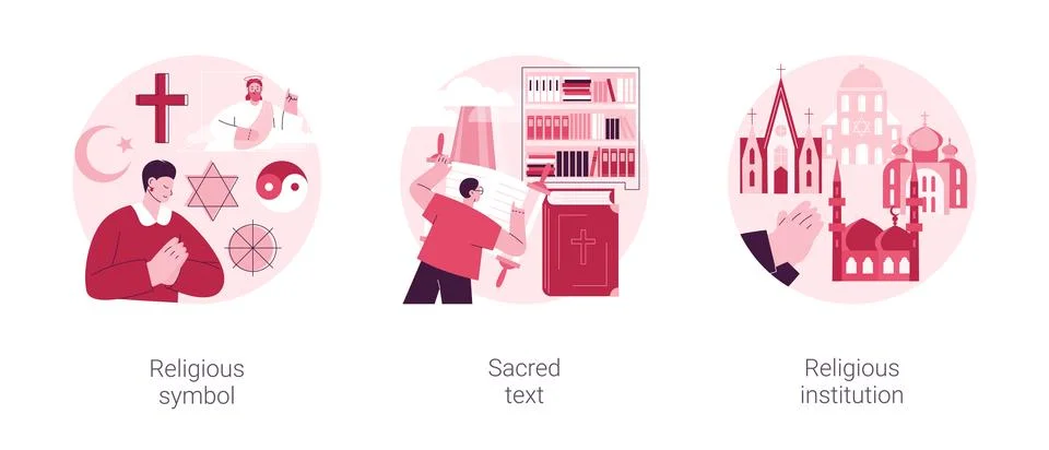 Religious practice abstract concept vector illustrations. Illustrazione stock