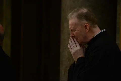 Religious praying standing 스톡 사진