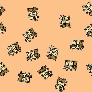 Religious procession byzantine vector seamless pattern Stock Illustration