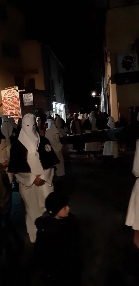 Religious procession in Corte in Corsica Stock Footage 237781604