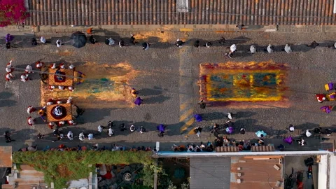 A religious procession during Semana Santa in Guatemala Video stock 270255884