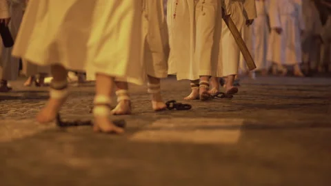 Religious procession in italy Video stock 180979902