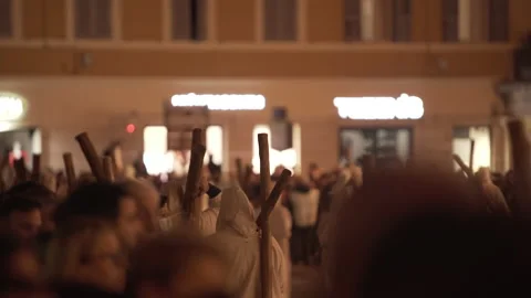 Religious procession in italy Video stock 180996470