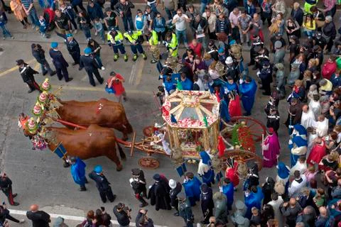 Religious Procession of Sant'Efisio Stock Photos