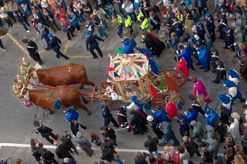 Religious Procession of Sant'Efisio Stock Photos