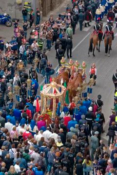Religious Procession of Sant'Efisio Foto stock
