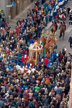 Religious Procession of Sant'Efisio Stock Photos