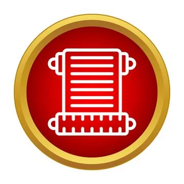 Religious scroll icon representing ancient texts and wisdom Illustrazione stock