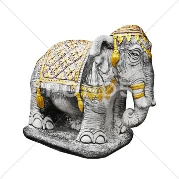 Religious sculpture the elephant - thailand Stock Photos