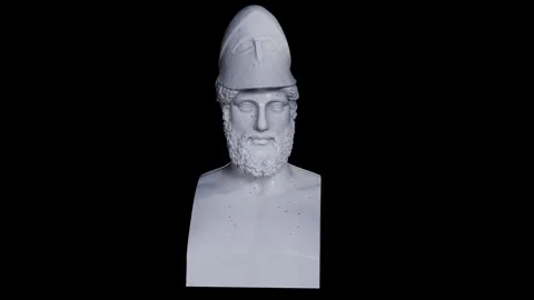 Religious Sculpture of Portrait of Commander Pericles Classical Art Render Stock Footage 337223266