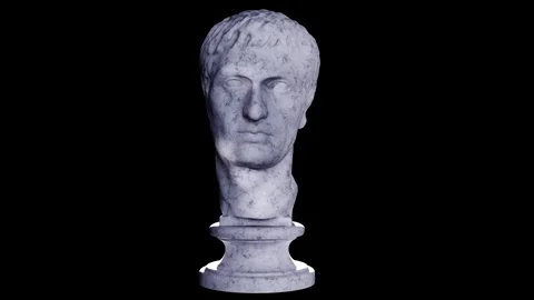 Religious Sculpture of young Julius Caesar Classical Art Render Stock Footage 337336390