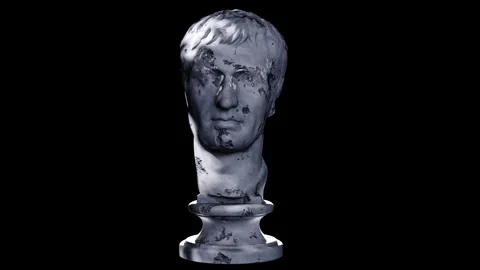 Religious Sculpture of young Julius Caesar Classical Art Render Stock Footage 338010321