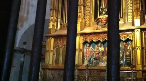 Religious Statues Behind Bars Stock Footage 10683640