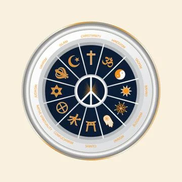 Religious symbols of the world Stock Illustration
