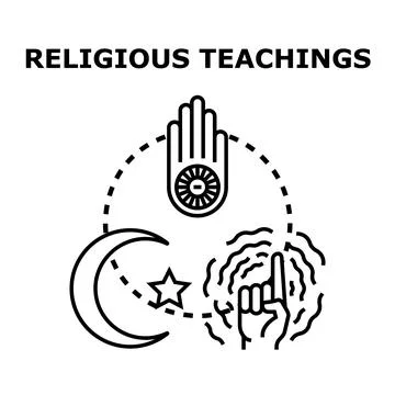 Religious teachings concept developing spiritual knowledge and wisdom Stock Illustration
