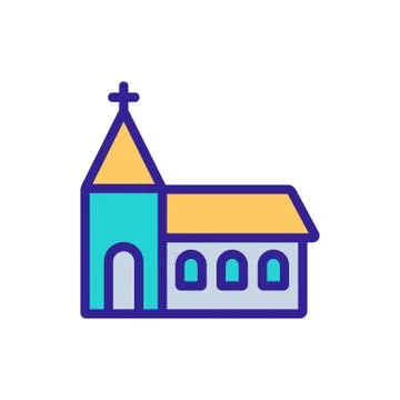 Religious temple building icon vector outline illustration Ilustración de archivo