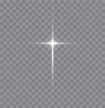 Religioush cross with sun rays on transparent background 库存插图