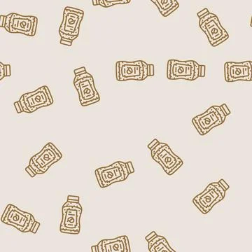 Relish condiment line seamless pattern Illustrazione stock