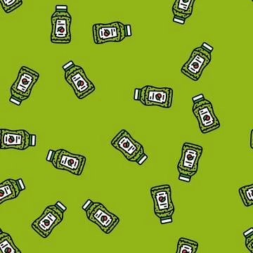 Relish condiment vector seamless pattern 스톡 일러스트