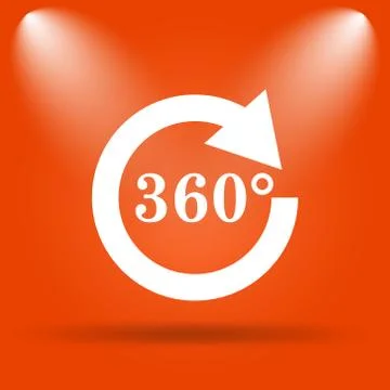 Reload 360 icon. Internet button on orange background.. Stock Illustration