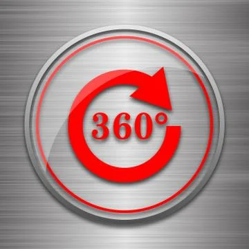 Reload 360 icon. Internet button on metallic background.. Illustrazione stock