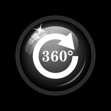 Reload 360 icon. Internet button on black background. . Stock Illustration