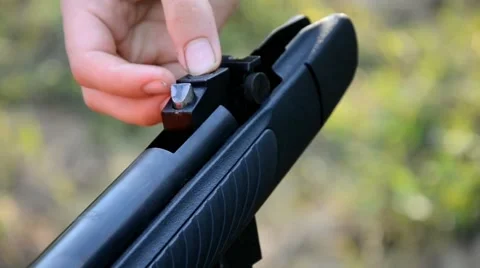 Reload air rifle Stock Footage 40834141