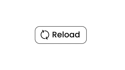 Reload Button with Refresh Icon Outlined Style Stock Footage 335576577