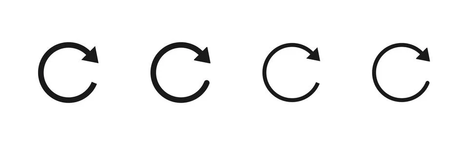 Reload button vector icon. Refresh or repeat sign for web UI design. Circul.. Illustrazione stock
