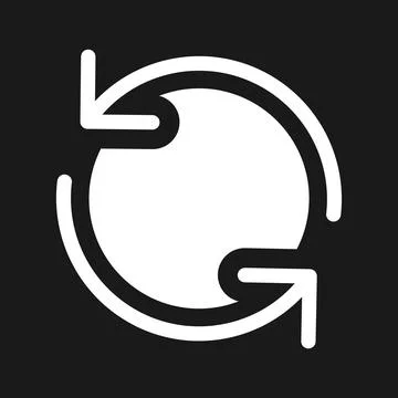 Reload dark mode glyph ui icon Stock Illustration