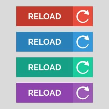 Reload flat buttons on grey background. Stock Illustration