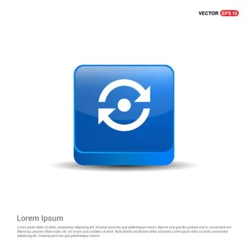 Reload icon - 3d Blue Button Stock Illustration